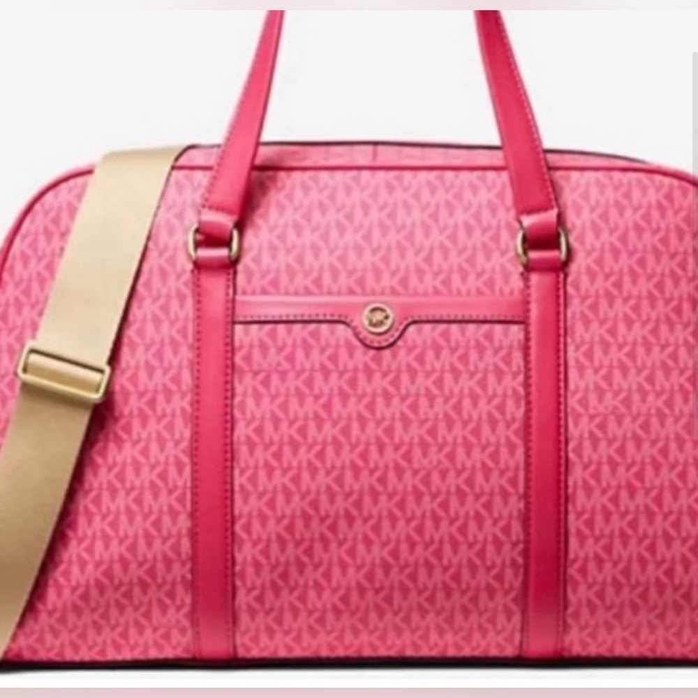 Michael Kors Pink Travel Bag with Signature Monogram